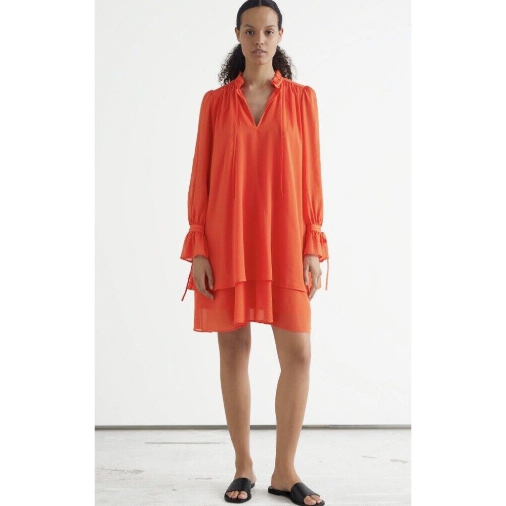 Womens Size 4 & Other Stories Flounced Mini Dress NWT
